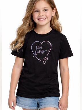 Piper Rockelle drippy heart shirt kids black size medium graphic tee